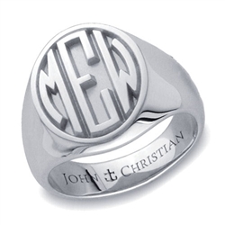 Man's Sutton Monogram Ring - Platinum