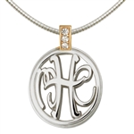 Two-Tone Monogram Medallion Necklace