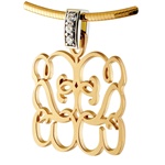 Reflections Diamond Monogram Pendant - 14K Yellow & White