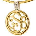 Monogram Medallion Two-Tone Diamond 18K/Platinum Necklace