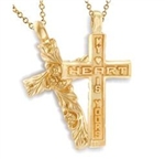 Sculpted Posey™ Cross - 14K Yellow or White