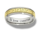 Medium Olympus Sculpted Band - 14K Yellow & White