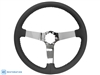 S6 Step Series Black Leather Chrome Steering Wheel, ST3040BLK