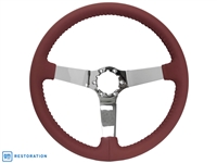 S6 Step Series Red Leather Chrome Steering Wheel, ST3040RED