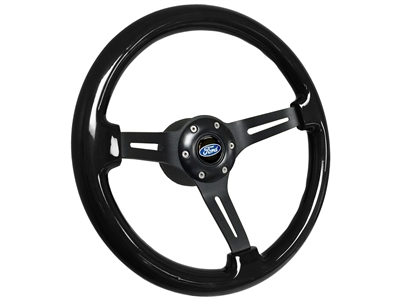 VSW S6 Sport Black Wood Steering Wheel Ford Kit