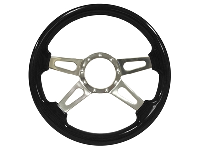 S9 Black Ash Wood, Quad-Spoke Center with Slots