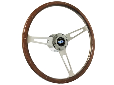 VSW S6 Classic Wood Steering Wheel Ford Kit with Rivets