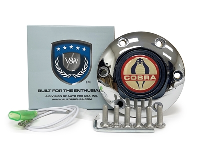 VSW S6 Chrome Horn Button with Ford Cobra Emblem