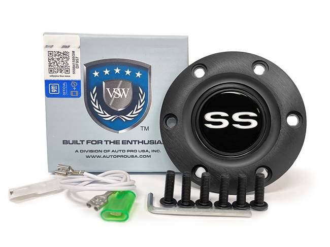 VSW S6 Black Horn Button with White SS Emblem