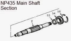 NP435 Main Shaft 4wd 17-3/4 23-Splines Dodge with Ball Input Bearing, 4340267