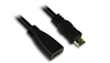 MINI HDMI (M) to HDMI (F) CABLE - 1 ft.