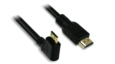 90 DEGREE MINI HDMI to HDMI CABLE - M/M, 6 ft.