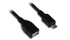 MICRO USB B (M) to USB A (F) CABLE - 3 ft.