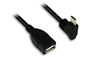 90 DEGREE MICRO USB B (M) to USB A (F) CABLE - 3 ft.