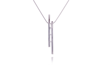 DOUBLE BAR WHITE TOPAZ NECKLACE