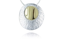 CIRCULAR TEXTURED FINISH TWO-TONE NECKLACE