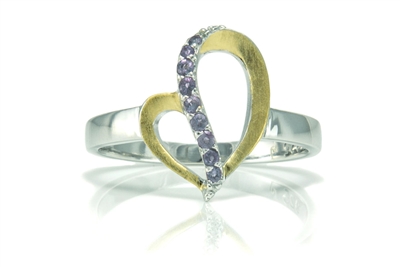 AMETHYST HEART RING