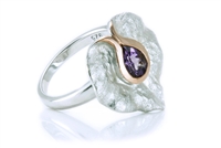 AMETHYST TEXTURED LILY RING