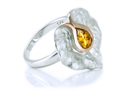 CITRINE TEXTURED LILY RING