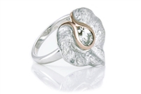 WHITE TOPAZ TEXTURED LILY RING