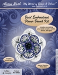 BEADING KITS > Beaded Brooch - Flower - Lilac and Green