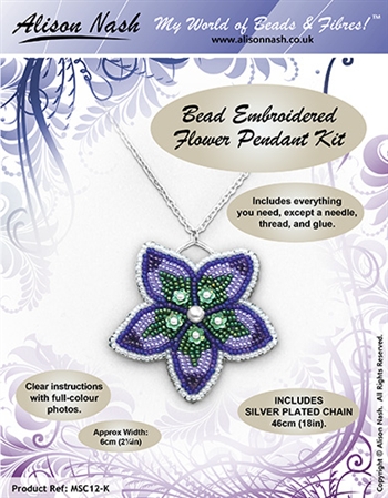 BEADING KITS > Bead Embroidered Flower Pendant