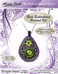 BEADING KITS > Bead Embroidered Pendant - Purple Haze