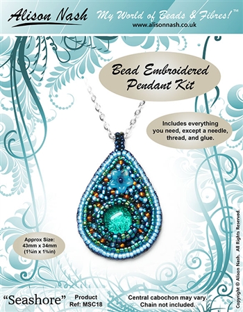 BEADING KITS > Beaded Pendant - Seashore - Turquoise