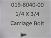 1/4 x 3/4 Carriage Bolt - Bad Boy Part # 019-8040-00