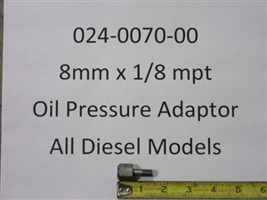 8mm x 1/8 mpt Adaptor - Bad Boy Part # 024-0070-00