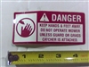 Danger Decal-Spindle/Discharge - Bad Boy Part # 091-3012-00