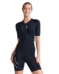 2XU Women's Core Sleeved Trisuit, WT7042d BLK/WHT