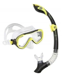 Aqua Lung Compass Pro LX Combo with Gobi LX Snorkel, Yellow/Black