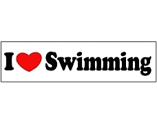 Bumper Sticker, I Heart Swimming
