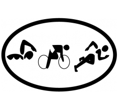 Oval Decal, Triathlon Figures