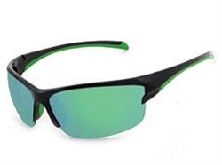 Chili's Thunder Sunglasses, Black/Green Mirror