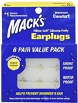 Mack's Moldable Pillow Soft Earplugs, White, 6 Pairs