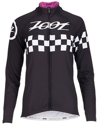 Zoot Women's Cycle Cali Thermo LS Jersey, Paradise Checker