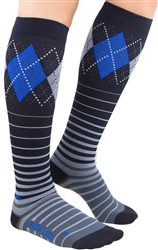 Zensah Argyle Stripe Compression Socks, Pair