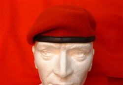 RMP Beret ( Leather Banded Silk Lined Red Beret )