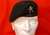 Leather Banded Silk Lined Gurkha Beret ( Rifle Green Beret ) + Metal Gurkha Beret Badge