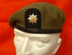 Quality Royal Anglians OR`S Beret Leather Banded Silk Lined