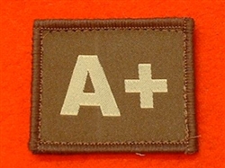 Desert Blood Group Patch A+ ( Sand Combat A+ Badge ) Velcro Backed