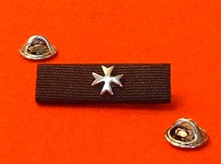 The Order of St John Medal Ribbon Bar Stud With Silver Maltese Cross Emblem