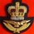 RAF Officers Cap Badge Queens Crown ( Royal Air Force Officers Peaked Hat Cap Badge ER 11 QC  )