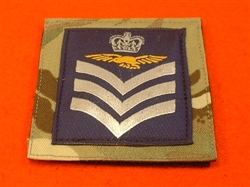 Royal Air Force Flight Sergeant Aircrew MTP UBAC'S Patch Velcro Backed ( RAF Flt SGT Aircrew Multicam UBAC'S Multi Terrane Pattern Rank Badge )