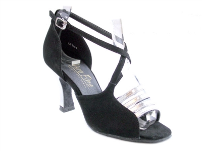 Style 1651 Silver Leather & Black Nubuck - Women's Dance Shoes | Blue Moon Ballroom Dance Supply