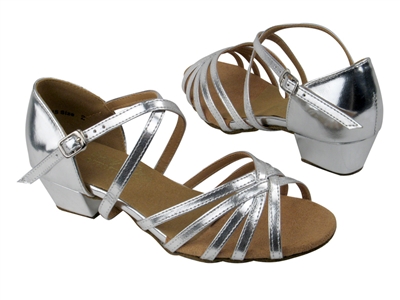 Style 1670CG Girls Silver Leather - Girls Dance Shoes | Blue Moon Ballroom Dance Supply