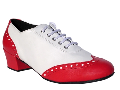 Style 2008 Red Leather White Leather - Women's Dance Shoes | Blue Moon Ballroom Dance Supply