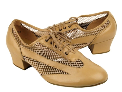 Style 2009 Beige Brown Leather - Women's Dance Shoes | Blue Moon Ballroom Dance Supply